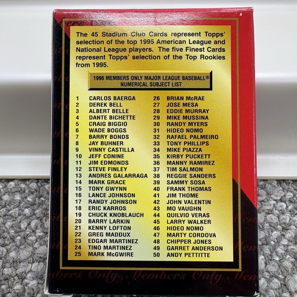 1996 Stadium Club Members Only Baseball‎ 50 Card Set Comp Maddox McGwire - Picture 10 of 12
